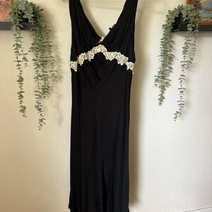 Olivaceous Satin Black Dress